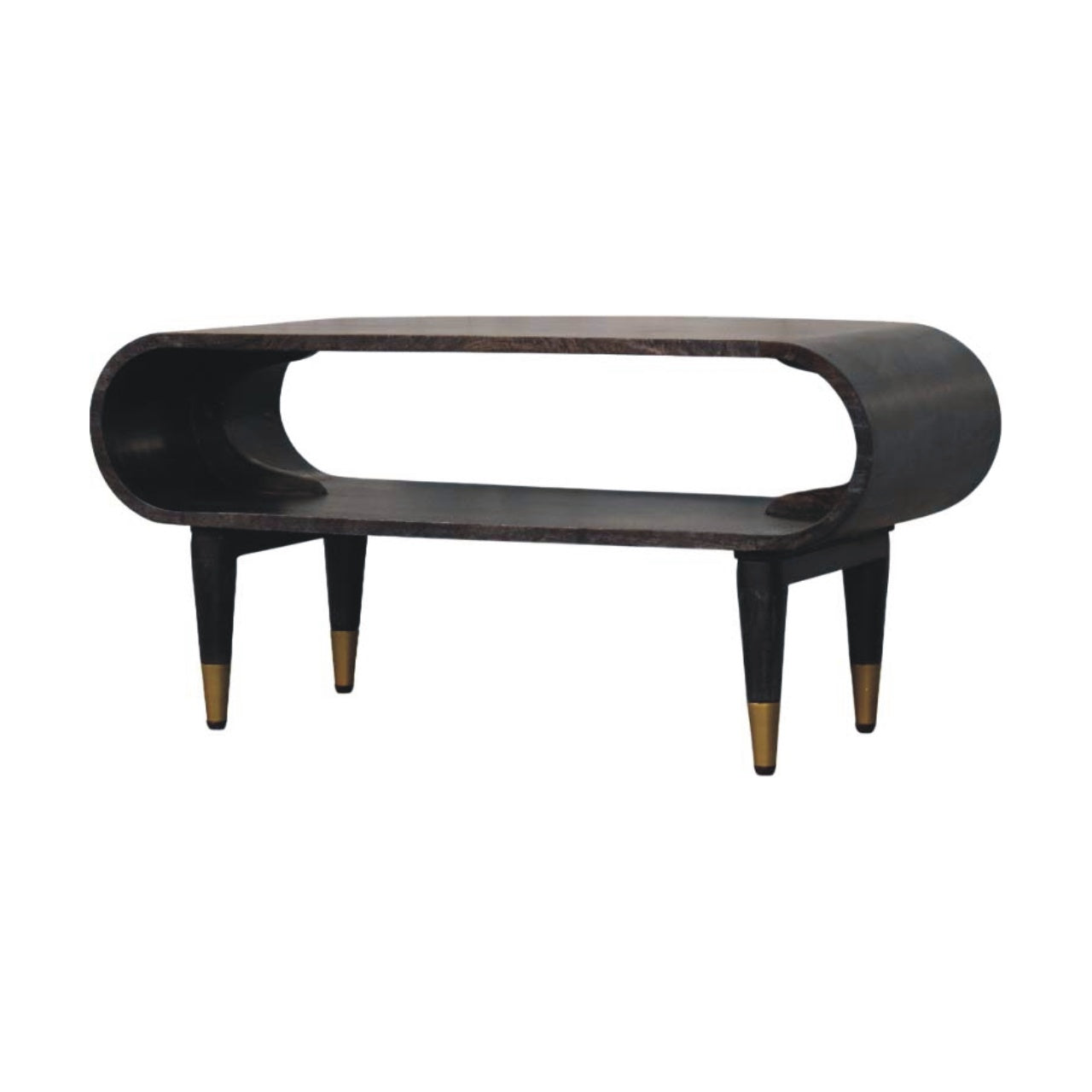 Curved Edge Media with Brass Accents